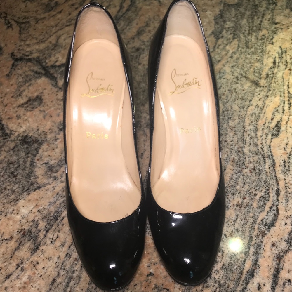 Louboutin Simple Black Patent Leather